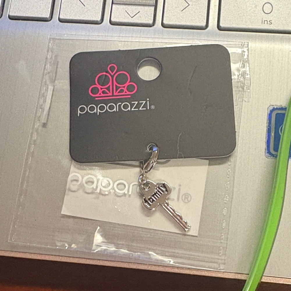 Paparazzi Silver Key Charm Accessory